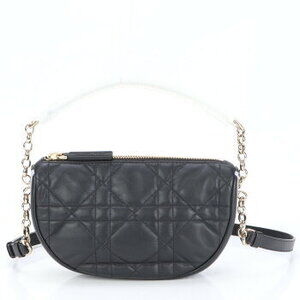 Christian Dior Cannage Vibe Hobo Lamb Leather Shoulder Bag EBE